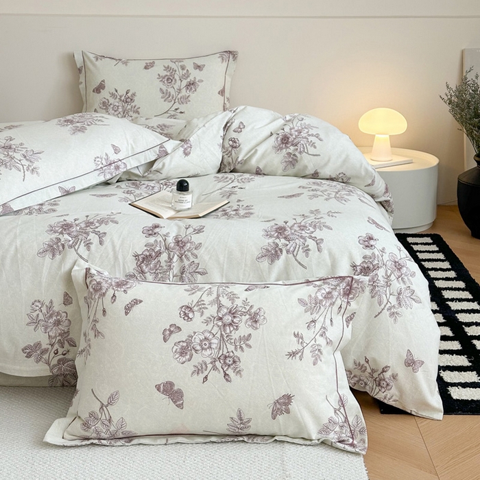 91家纺网 家纺一手货源 找家纺 塞纳 2026新款铂金暖绒加厚磨毛四件套 暮色