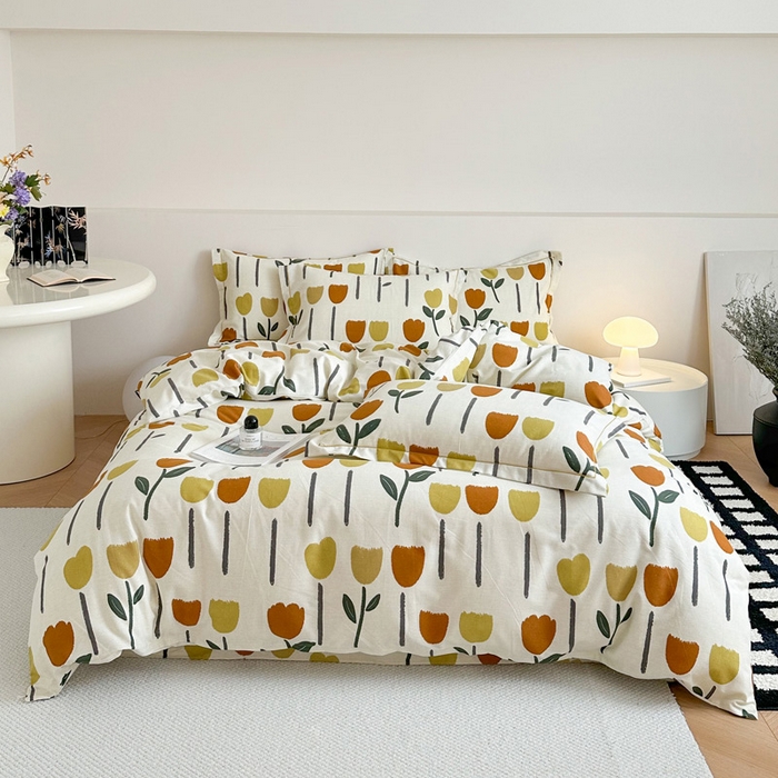 91家纺网 家纺一手货源 找家纺 塞纳 2026新款铂金暖绒加厚磨毛四件套 花开半夏