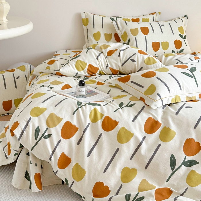 91家纺网 家纺一手货源 找家纺 塞纳 2026新款铂金暖绒加厚磨毛四件套 花开半夏