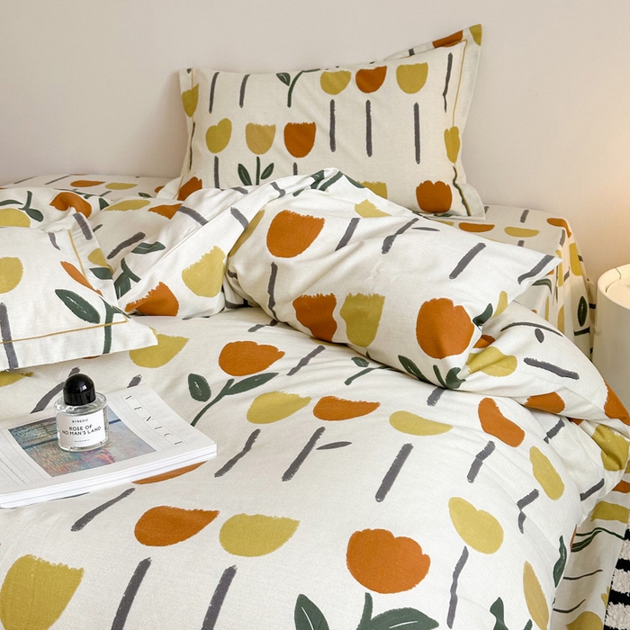 91家纺网 家纺一手货源 找家纺 塞纳 2026新款铂金暖绒加厚磨毛四件套 花开半夏