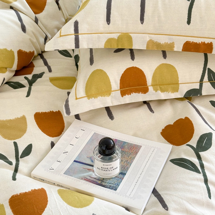 91家纺网 家纺一手货源 找家纺 塞纳 2026新款铂金暖绒加厚磨毛四件套 花开半夏