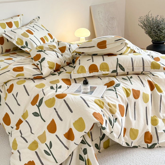 91家纺网 家纺一手货源 找家纺 塞纳 2026新款铂金暖绒加厚磨毛四件套 花开半夏