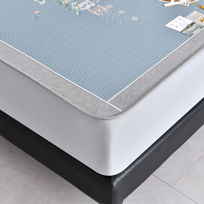 91家纺网 家纺一手货源 找家纺 （总）小牛席业 2026新款花漾芯语绣花凉感冰丝席系列（床笠款）凉席藤席冰藤席冰丝席草席竹席乳胶席凉感豆豆席