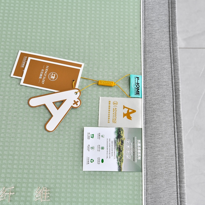 91家纺网 家纺一手货源 找家纺 小牛席业 2026新款花漾芯语绣花凉感冰丝席系列（床笠款）凉席藤席冰藤席冰丝席草席竹席乳胶席凉感豆豆席 绿色