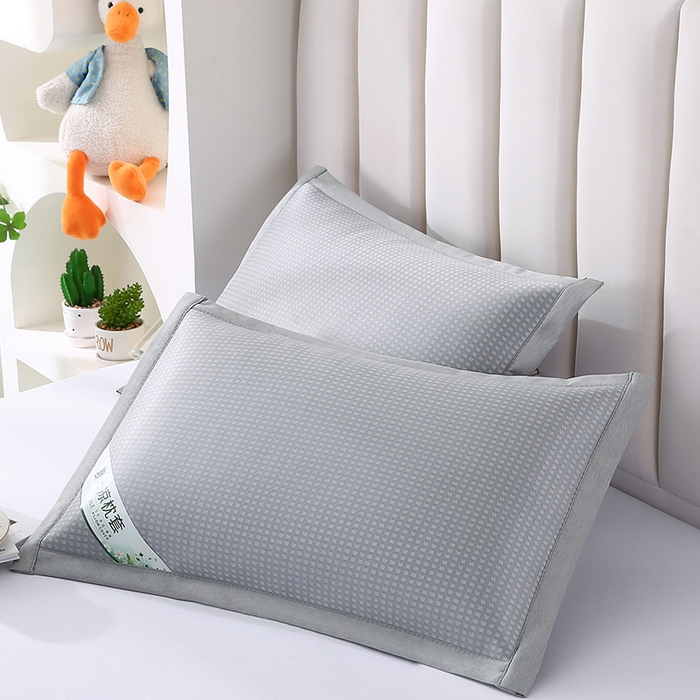 91家纺网 家纺一手货源 找家纺 小牛席业 2026新款华夫格冰丝夏凉枕枕套凉枕套凉枕套冰丝枕套藤枕套冰藤枕套冰丝枕套竹枕套凉席枕套豆豆枕套 灰色