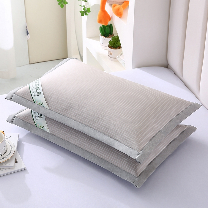 91家纺网 家纺一手货源 找家纺 小牛席业 2026新款华夫格冰丝夏凉枕枕套凉枕套凉枕套冰丝枕套藤枕套冰藤枕套冰丝枕套竹枕套凉席枕套豆豆枕套 香槟