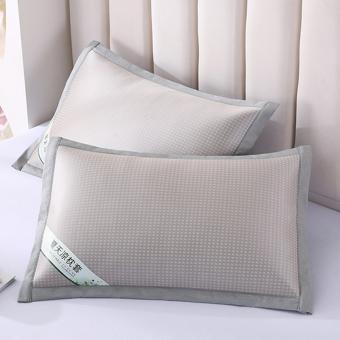 91家纺网 家纺一手货源 找家纺 小牛席业 2026新款华夫格冰丝夏凉枕枕套凉枕套凉枕套冰丝枕套藤枕套冰藤枕套冰丝枕套竹枕套凉席枕套豆豆枕套 香槟