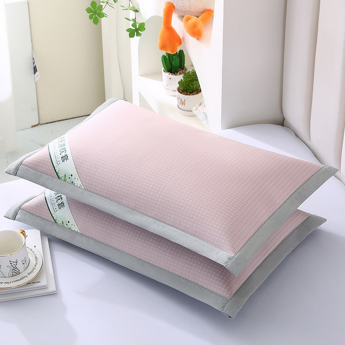 91家纺网 家纺一手货源 找家纺 小牛席业 2026新款华夫格冰丝夏凉枕枕套凉枕套凉枕套冰丝枕套藤枕套冰藤枕套冰丝枕套竹枕套凉席枕套豆豆枕套 粉色