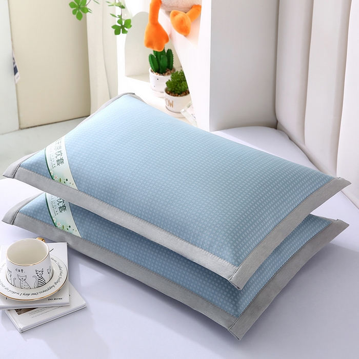 91家纺网 家纺一手货源 找家纺 小牛席业 2026新款华夫格冰丝夏凉枕枕套凉枕套凉枕套冰丝枕套藤枕套冰藤枕套冰丝枕套竹枕套凉席枕套豆豆枕套 蓝色
