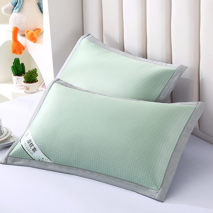 91家纺网 家纺一手货源 找家纺 小牛席业 2026新款华夫格冰丝夏凉枕枕套凉枕套凉枕套冰丝枕套藤枕套冰藤枕套冰丝枕套竹枕套凉席枕套豆豆枕套 绿色