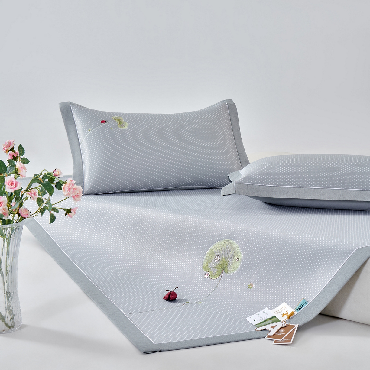 91家纺网 家纺一手货源 找家纺 （总）小牛席业 2026新款满天星-夏日荷塘冰丝席凉席藤席草席竹席乳胶席凉感豆豆席