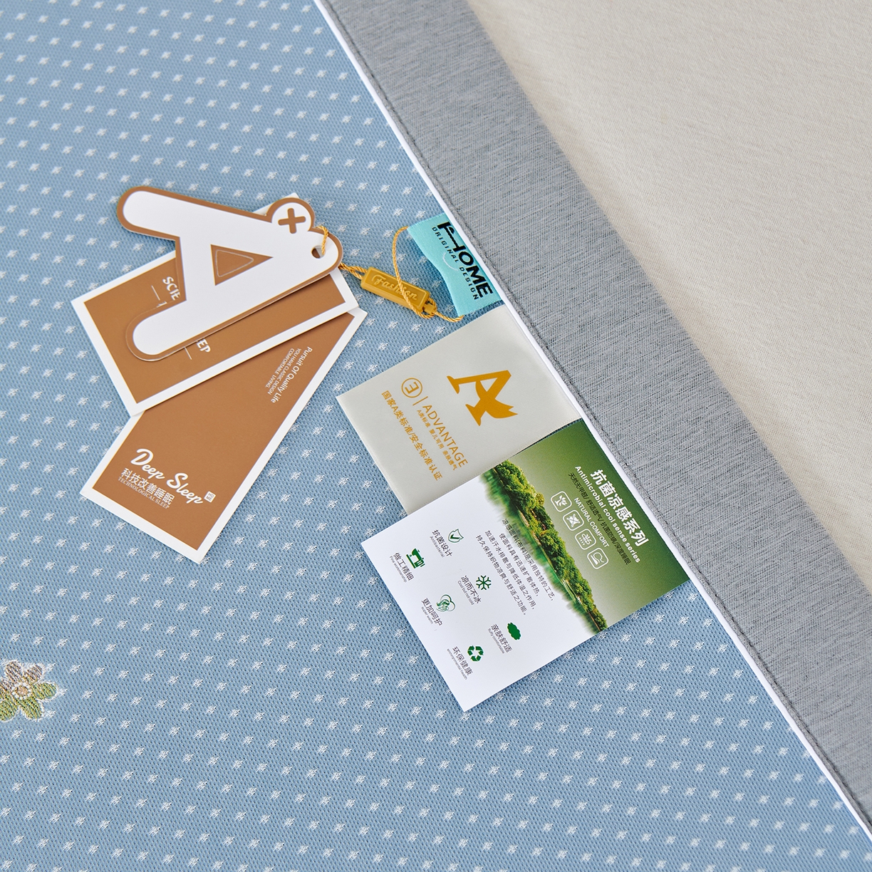 91家纺网 家纺一手货源 找家纺 小牛席业 2026新款满天星-夏日荷塘冰丝席凉席藤席草席竹席乳胶席凉感豆豆席 蓝色