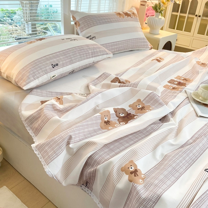 91家纺网 家纺一手货源 找家纺 首爱家纺2025新款花边款老粗布床单快乐伙伴