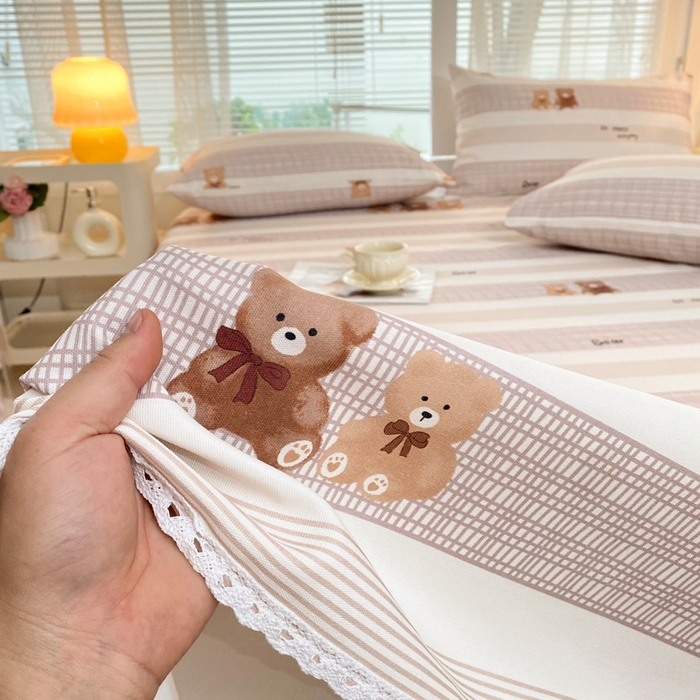 91家纺网 家纺一手货源 找家纺 首爱家纺2025新款花边款老粗布床单快乐伙伴