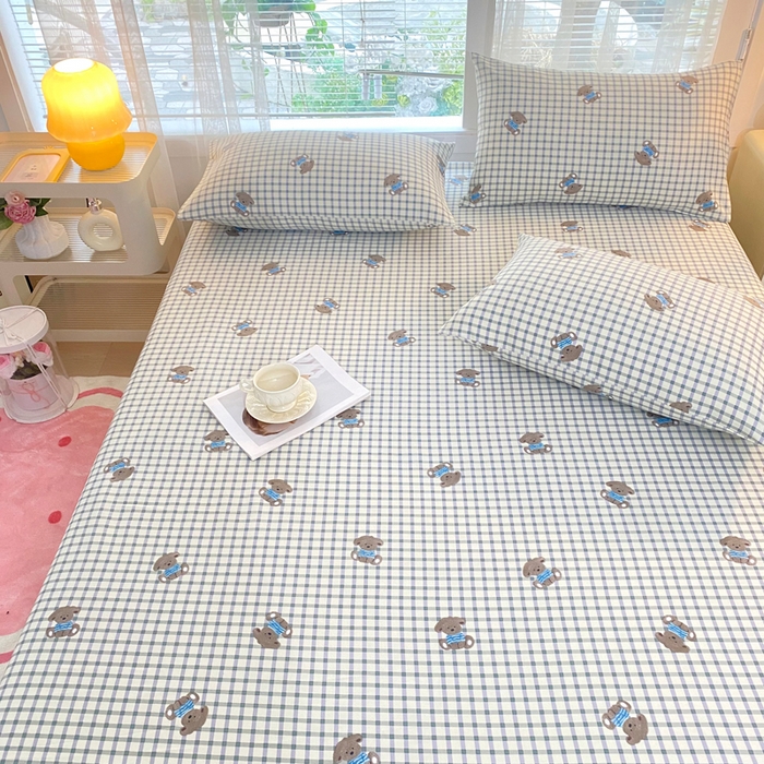 91家纺网 家纺一手货源 找家纺 首爱家纺2025新款花边款老粗布床单暖熊