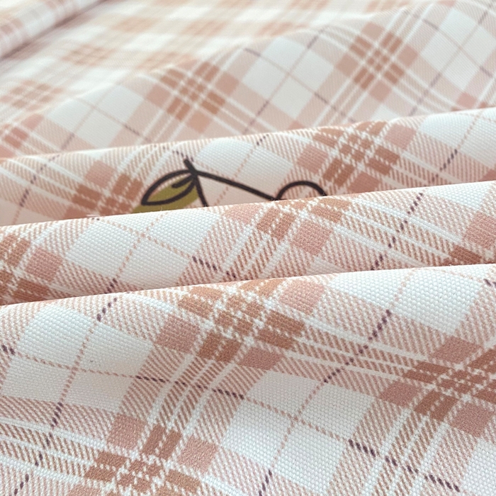 91家纺网 家纺一手货源 找家纺 首爱家纺2025新款花边款老粗布床单甜樱小格