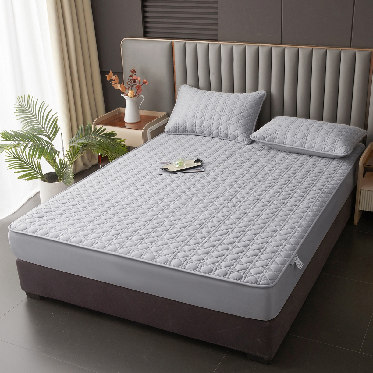 91家纺网 家纺一手货源 找家纺 （总）眠势力 2026新款60s全棉夹棉床笠单件新疆长绒棉花床罩纯棉床垫保护套