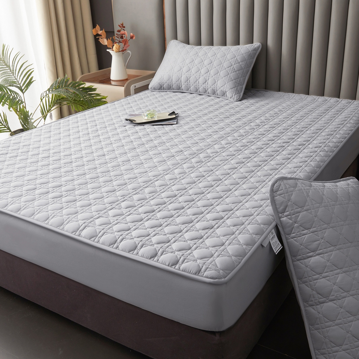 91家纺网 家纺一手货源 找家纺 （总）眠势力 2026新款60s全棉夹棉床笠单件新疆长绒棉花床罩纯棉床垫保护套