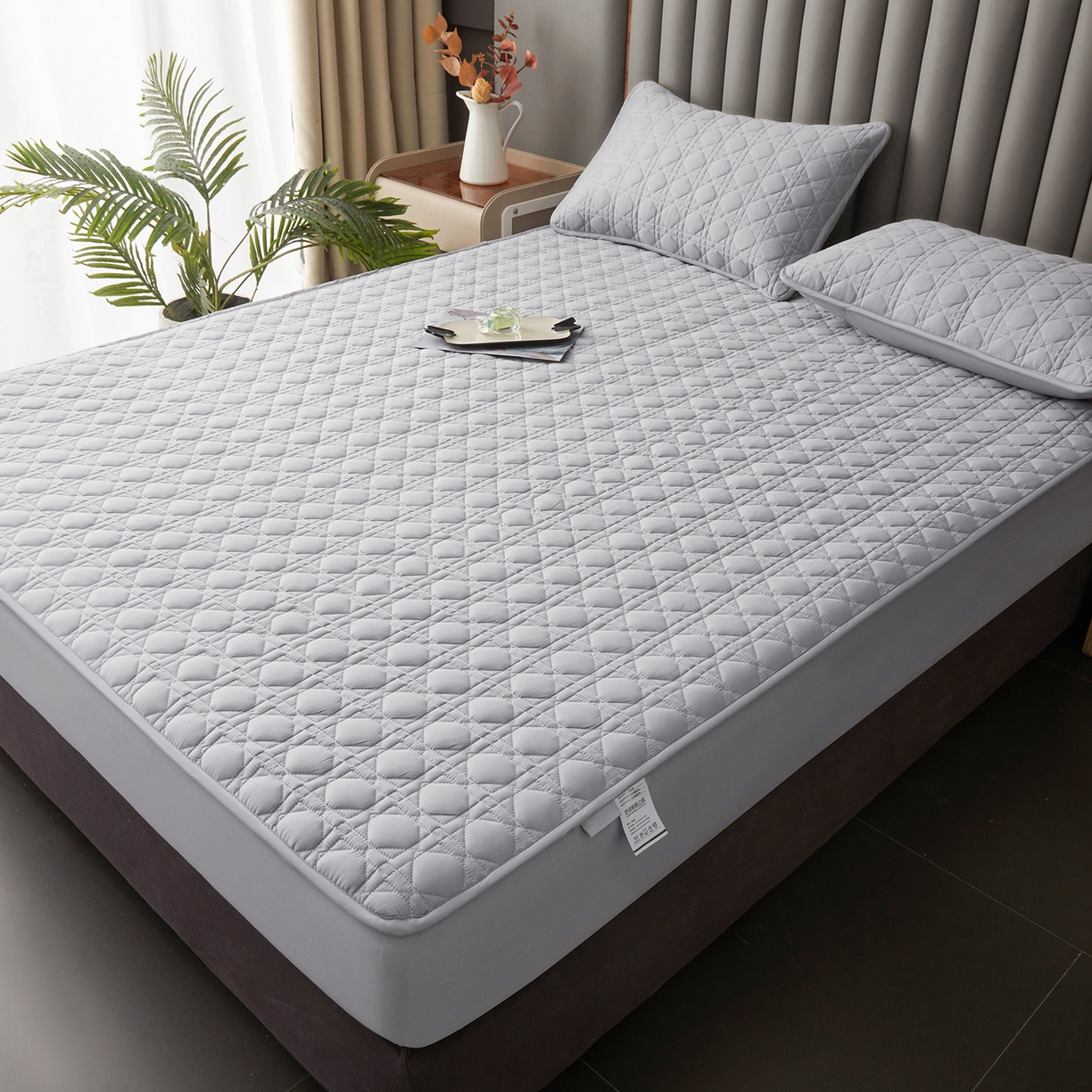 91家纺网 家纺一手货源 找家纺 （总）眠势力 2026新款60s全棉夹棉床笠单件新疆长绒棉花床罩纯棉床垫保护套