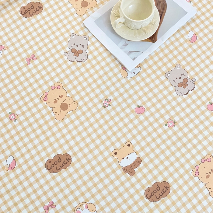 91家纺网 家纺一手货源 找家纺 首爱家纺2025新款花边款老粗布床单小熊宝宝