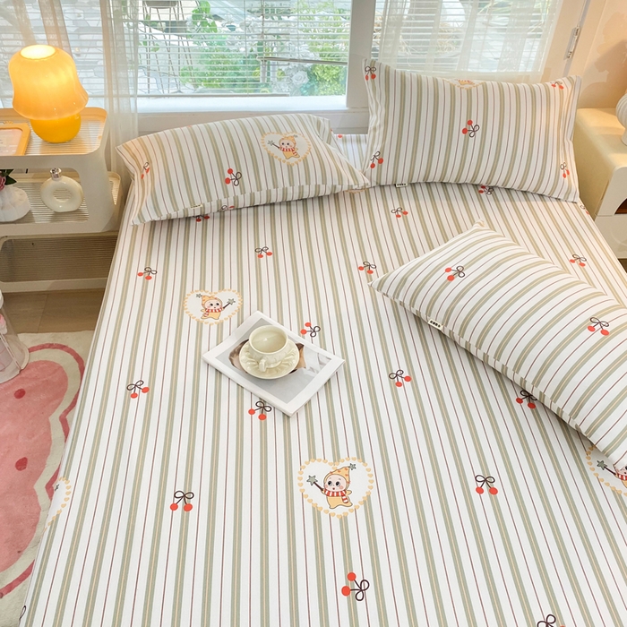 91家纺网 家纺一手货源 找家纺 棉乐町2025新款花边款老粗布床单星仔