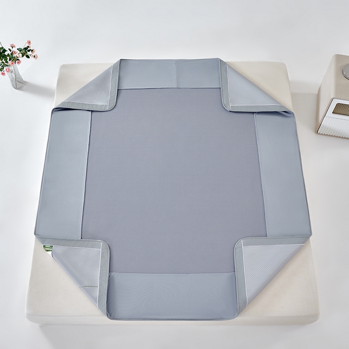 91家纺网 家纺一手货源 找家纺 小牛席业 2026新款满天星-夏日荷塘冰丝席（床笠款）凉席藤席草席竹席乳胶席凉感豆豆席 灰色