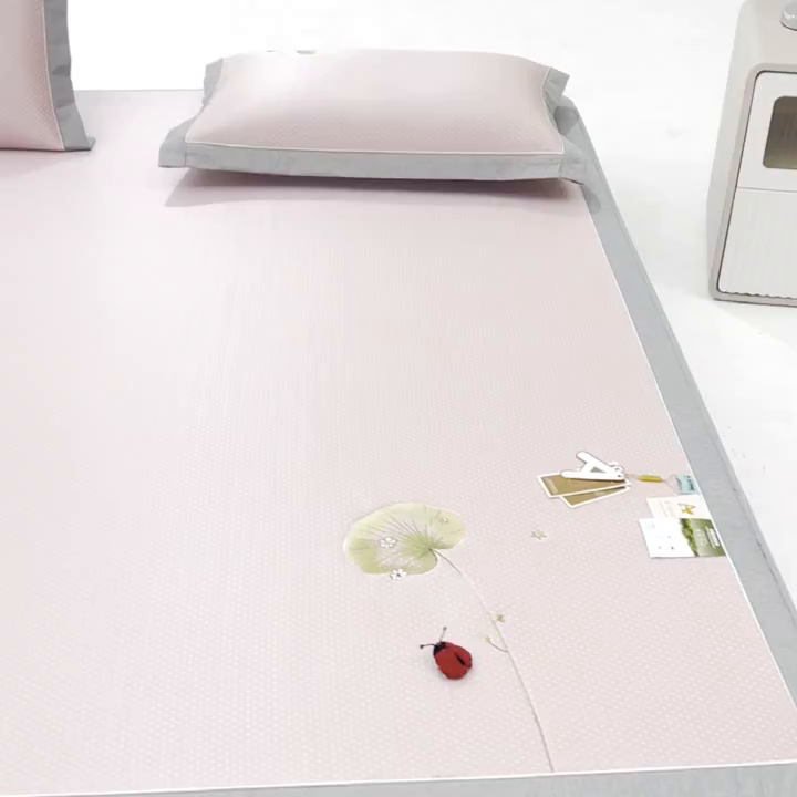 91家纺网 家纺一手货源 找家纺 （总）小牛席业 2026新款满天星-夏日荷塘冰丝席（床笠款）凉席藤席草席竹席乳胶席凉感豆豆席