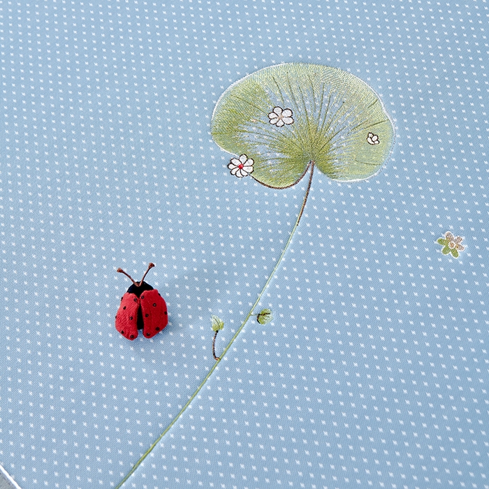 91家纺网 家纺一手货源 找家纺 小牛席业 2026新款满天星-夏日荷塘冰丝席（床笠款）凉席藤席草席竹席乳胶席凉感豆豆席 蓝色