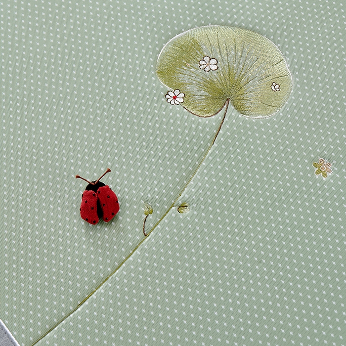 91家纺网 家纺一手货源 找家纺 小牛席业 2026新款满天星-夏日荷塘冰丝席（床笠款）凉席藤席草席竹席乳胶席凉感豆豆席 绿色