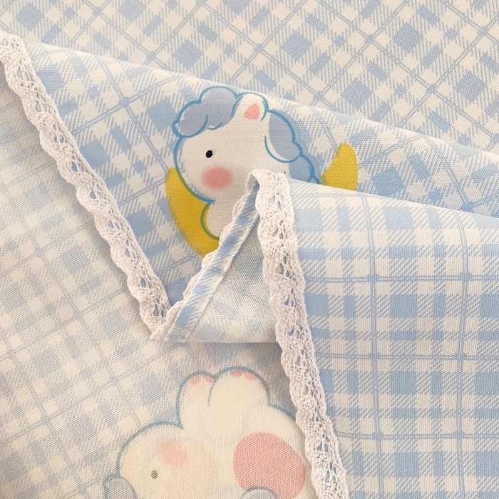 91家纺网 家纺一手货源 找家纺 棉乐町2025新款花边款老粗布床单乐宠