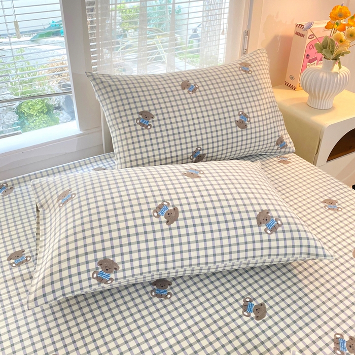 91家纺网 家纺一手货源 找家纺 棉乐町2025新款花边款老粗布床单暖熊