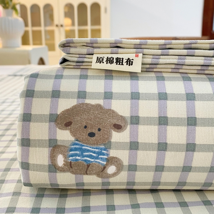 棉乐町2025新款花边款老粗布床单暖熊