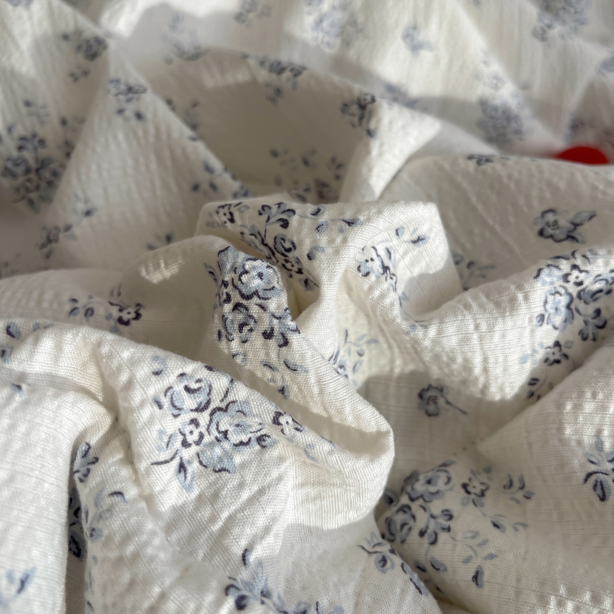 91家纺网 家纺一手货源 找家纺 梵克保罗 2026春夏新款全棉纯棉花边皱皱纱单夏被夏凉被空调被夏被四件套 蓝芷序