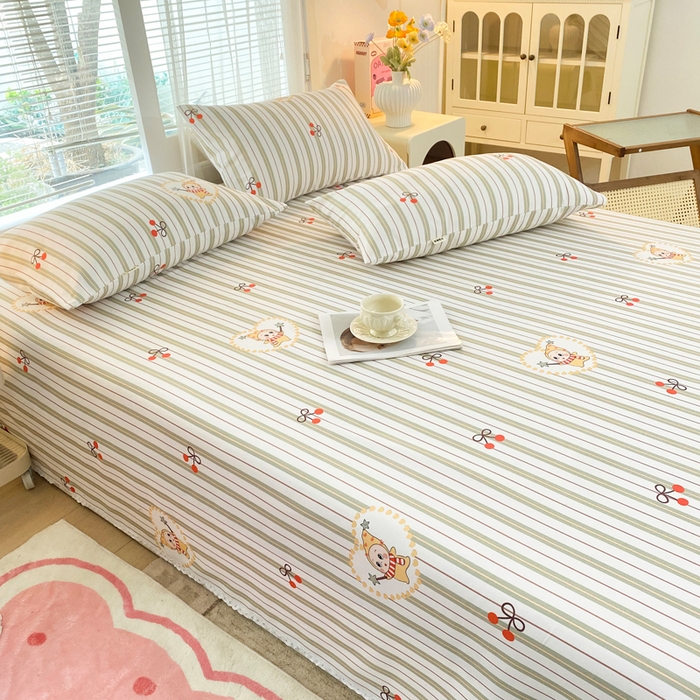 91家纺网 家纺一手货源 找家纺 金泰莱2025新款花边款老粗布床单星仔