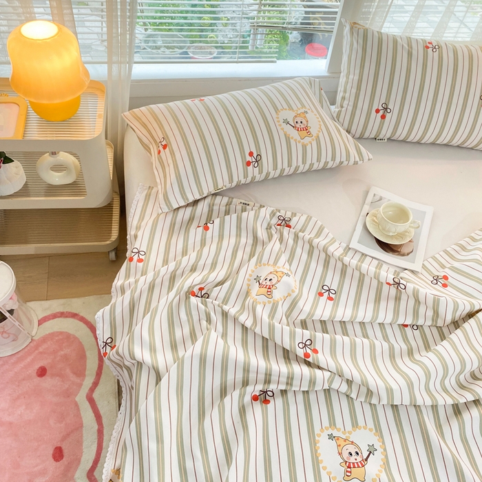 91家纺网 家纺一手货源 找家纺 金泰莱2025新款花边款老粗布床单星仔