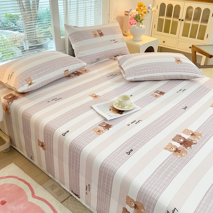 91家纺网 家纺一手货源 找家纺 金泰莱2025新款花边款老粗布床单快乐伙伴