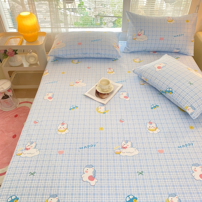 91家纺网 家纺一手货源 找家纺 金泰莱2025新款花边款老粗布床单乐宠