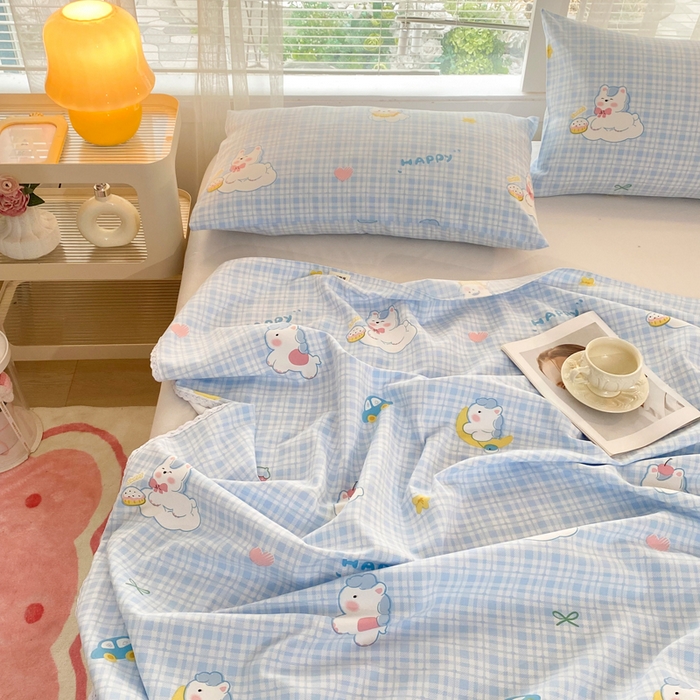 91家纺网 家纺一手货源 找家纺 金泰莱2025新款花边款老粗布床单乐宠