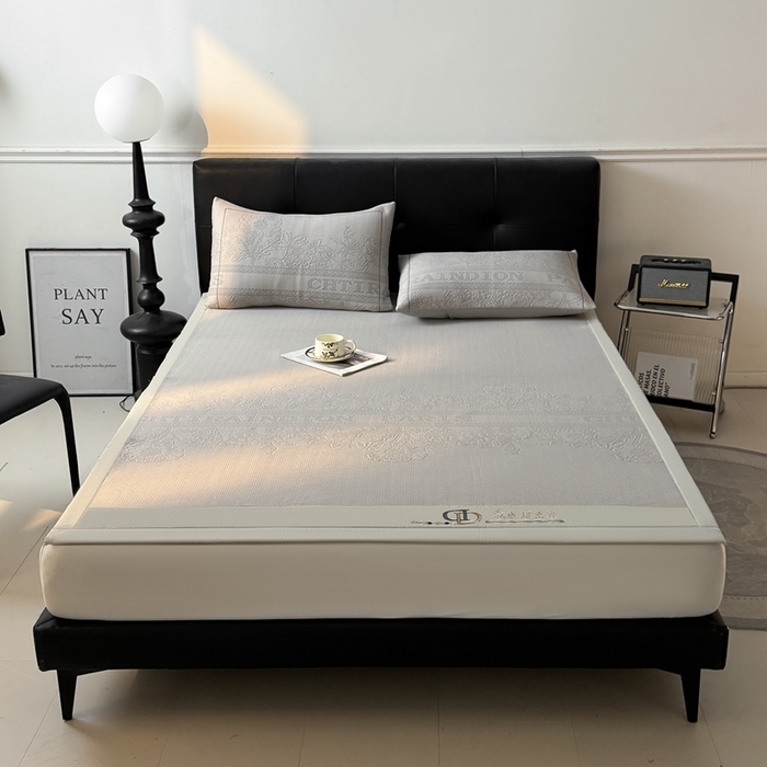 91家纺网 家纺一手货源 找家纺 怡源梦 2026新款A类高分子凉感席席子-巴黎世家系列 巴黎世家 香槟色