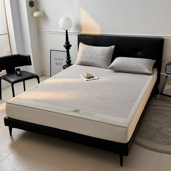 91家纺网 家纺一手货源 找家纺 怡源梦 2026新款A类高分子凉感席席子-巴黎世家系列 巴黎世家 香槟色