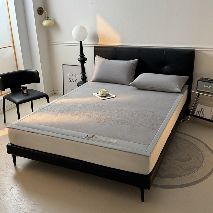 91家纺网 家纺一手货源 找家纺 怡源梦 2026新款A类高分子凉感席席子-巴黎世家系列 巴黎世家 灰色