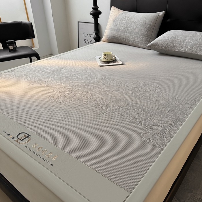 91家纺网 家纺一手货源 找家纺 怡源梦 2026新款A类高分子凉感席席子-巴黎世家系列 巴黎世家 香槟色