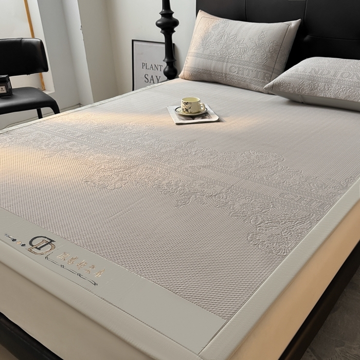 91家纺网 家纺一手货源 找家纺 怡源梦 2026新款A类高分子凉感席席子-巴黎世家系列 巴黎世家 香槟色