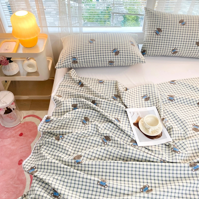 91家纺网 家纺一手货源 找家纺 金泰莱2025新款花边款老粗布床单暖熊