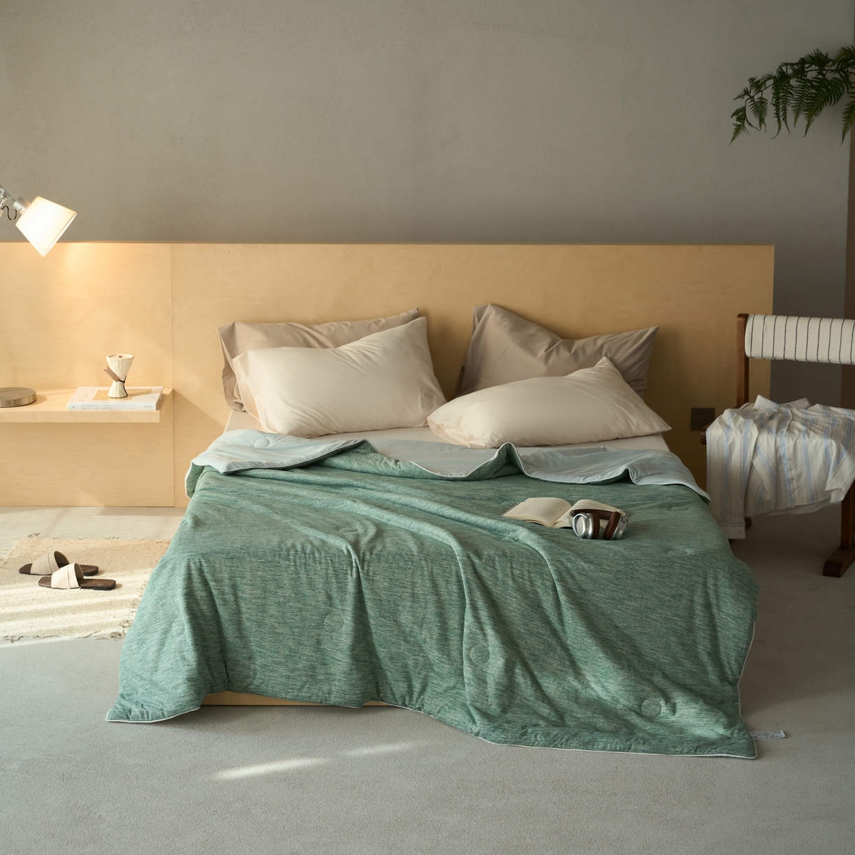 91家纺网 家纺一手货源 找家纺 （总）华超针织 2026新款全棉针织拼锦氨凉感夏被空调被夏凉被