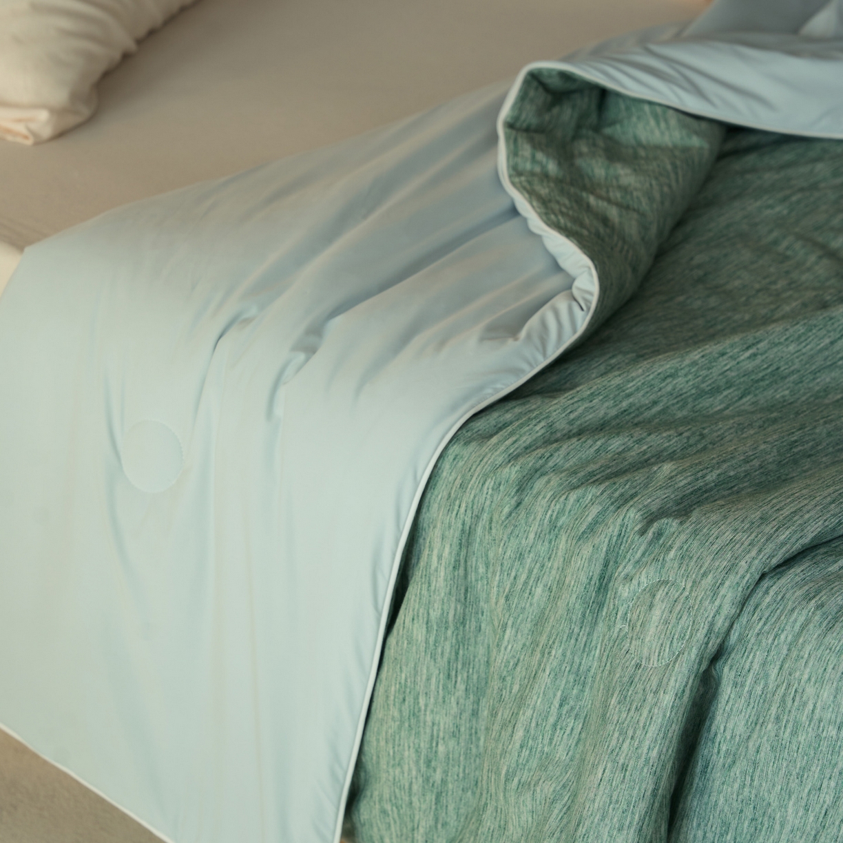 91家纺网 家纺一手货源 找家纺 （总）华超针织 2026新款全棉针织拼锦氨凉感夏被空调被夏凉被