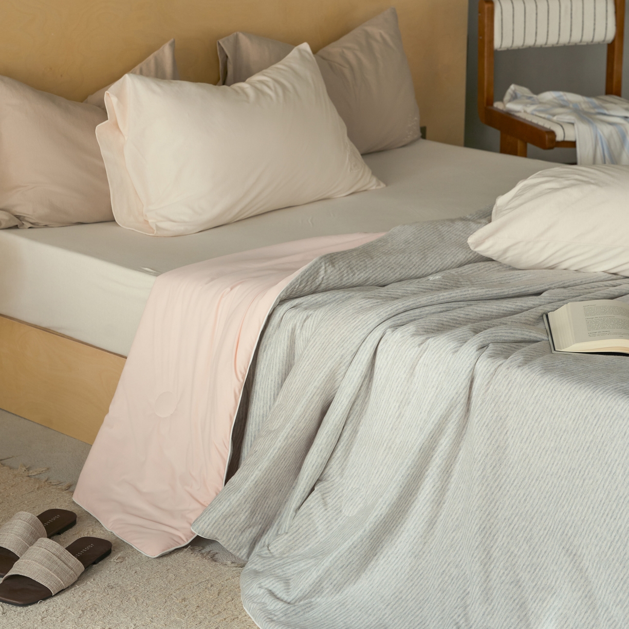 91家纺网 家纺一手货源 找家纺 （总）华超针织 2026新款全棉针织拼锦氨凉感夏被空调被夏凉被