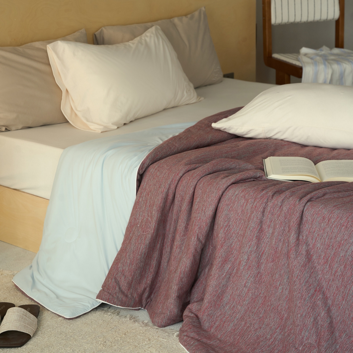 91家纺网 家纺一手货源 找家纺 （总）华超针织 2026新款全棉针织拼锦氨凉感夏被空调被夏凉被