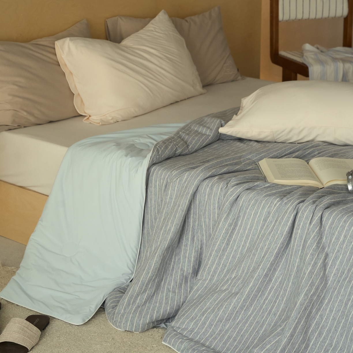 91家纺网 家纺一手货源 找家纺 （总）华超针织 2026新款全棉针织拼锦氨凉感夏被空调被夏凉被