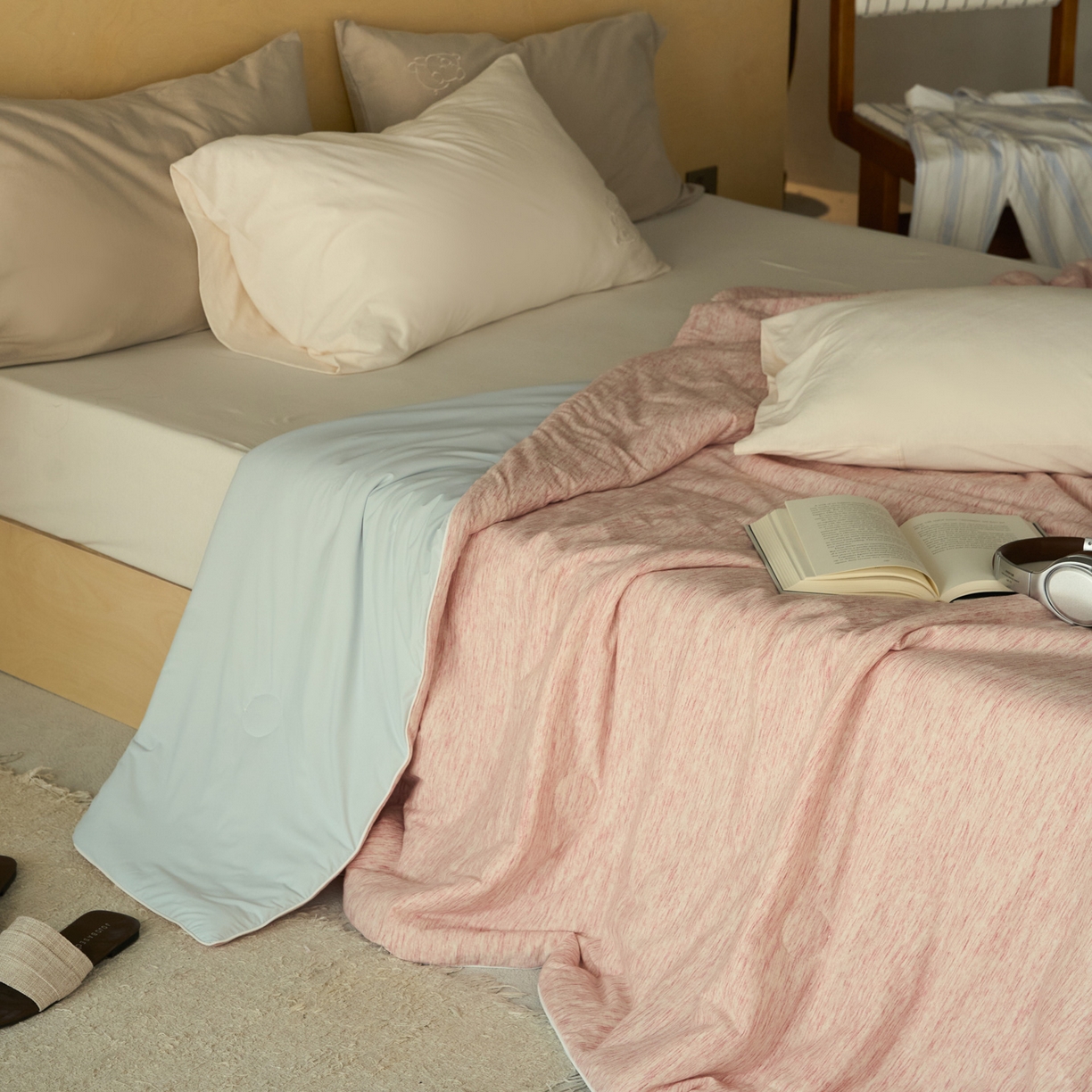 91家纺网 家纺一手货源 找家纺 （总）华超针织 2026新款全棉针织拼锦氨凉感夏被空调被夏凉被